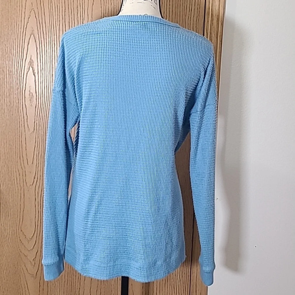 American Eagle waffle knit sky blue long sleeved top - Picture 2 of 2